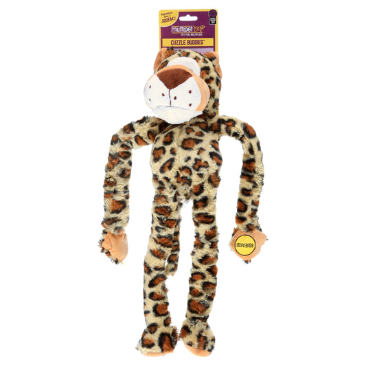 Plush Leopard Dog Toy with Squeakers - 19 Inches - Swingin' Safari Collection