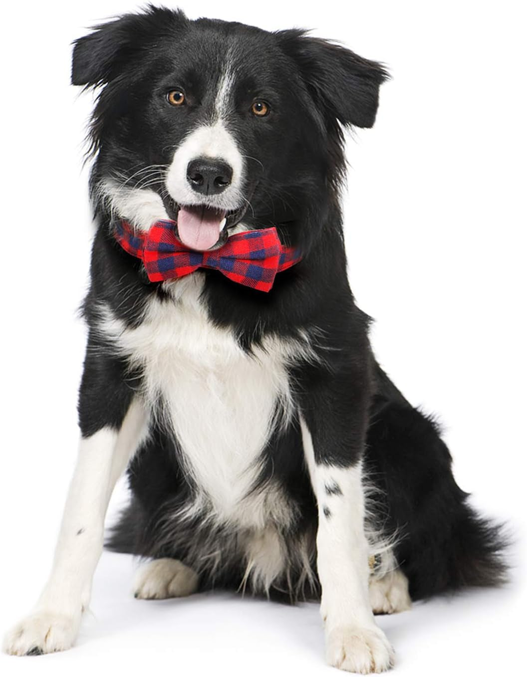 Stylish Adjustable Red Plaid Bow Tie Collar for Small Dogs and Cats - Soft & Comfortable