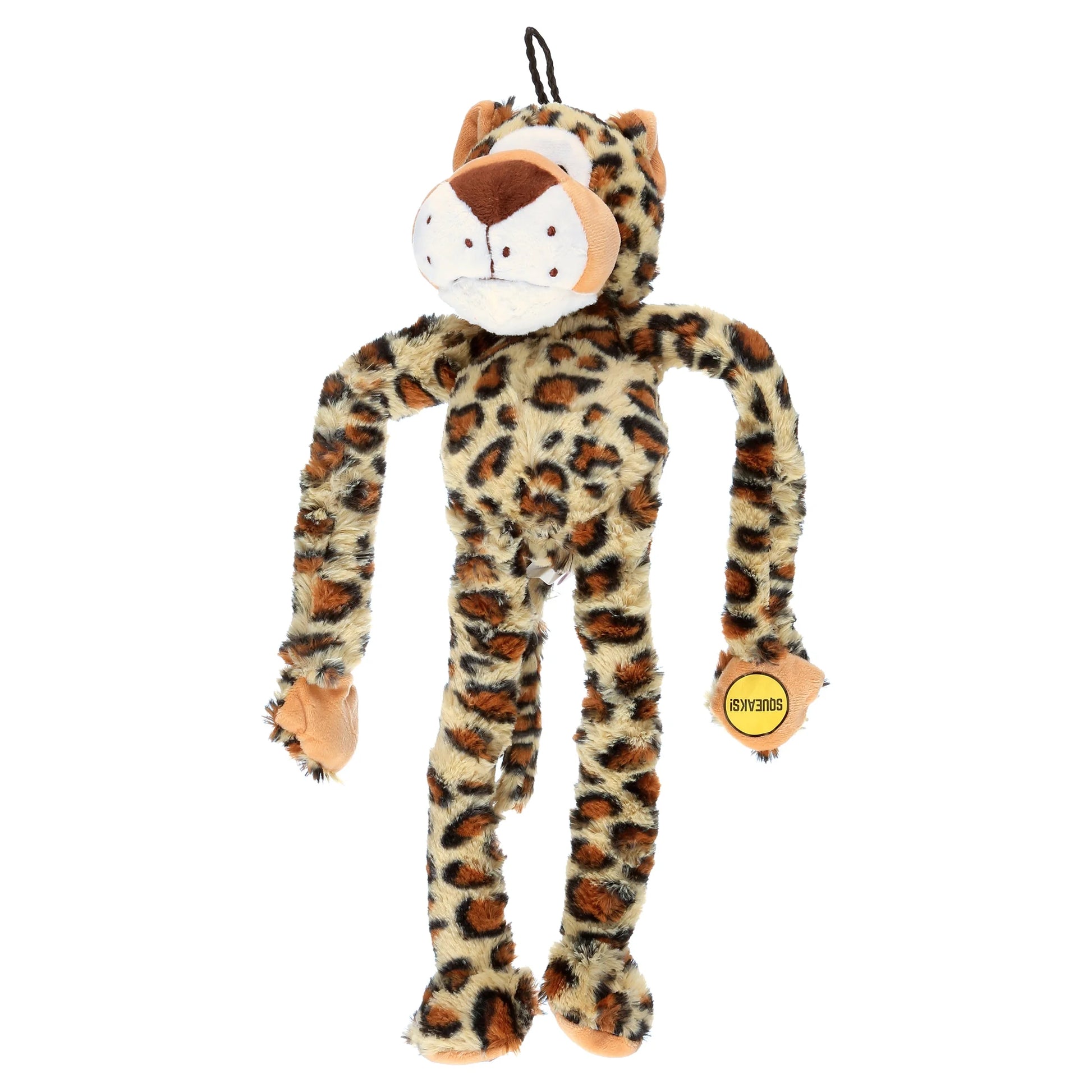 Plush Leopard Dog Toy with Squeakers - 19 Inches - Swingin' Safari Collection