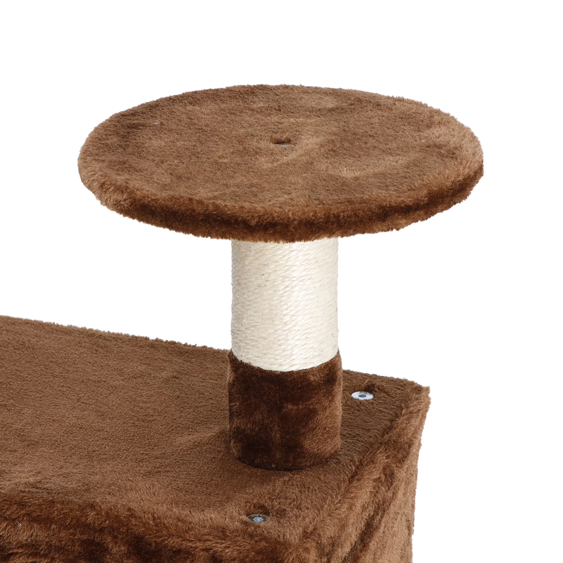 53-Inch Multi-Level Cat Tree Tower with Scratching Posts and Plush Perch - Brown