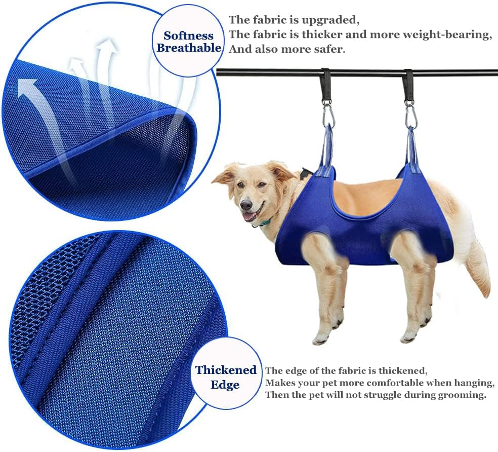 Durable Pet Grooming Hammock for Dogs and Cats, Adjustable Support with Maximum Weight Capacity of 65 lbs (Legs Spacing: 5.9" - 14.2")