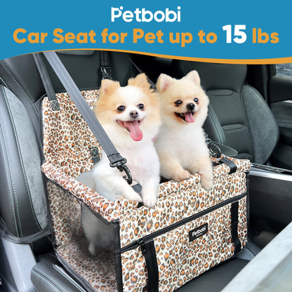 Leopard Print Dog Car Seat Booster for Small Pets and Medium Cats - Safety and Comfort for Your Furry Friend