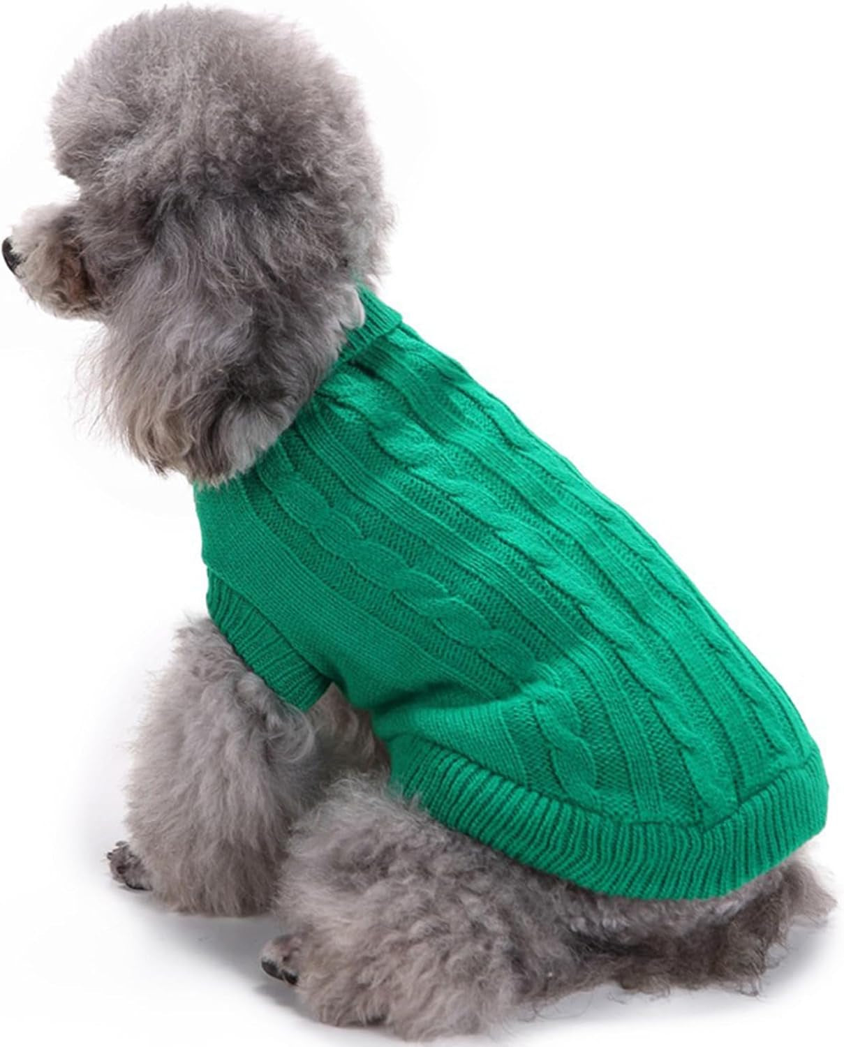 Knitted Winter Sweater for Small Dogs and Cats - Xx-Small, Green