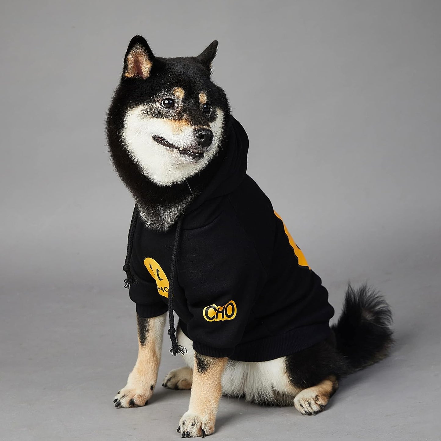 Stylish Smiley Dog Hoodie - Fashionable Cotton Sweater for Small to Large Dogs & Cats (2XL, Black)