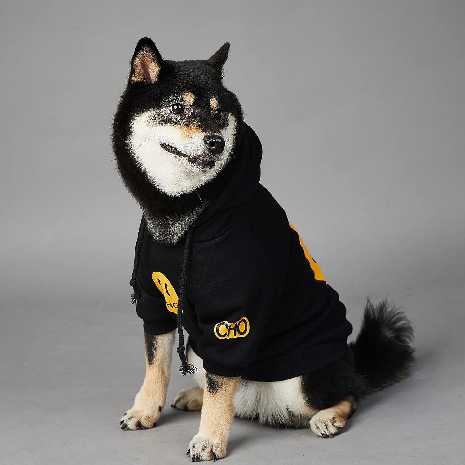 Stylish Smiley Dog Hoodie - Fashionable Cotton Sweater for Small to Large Dogs & Cats (2XL, Black)