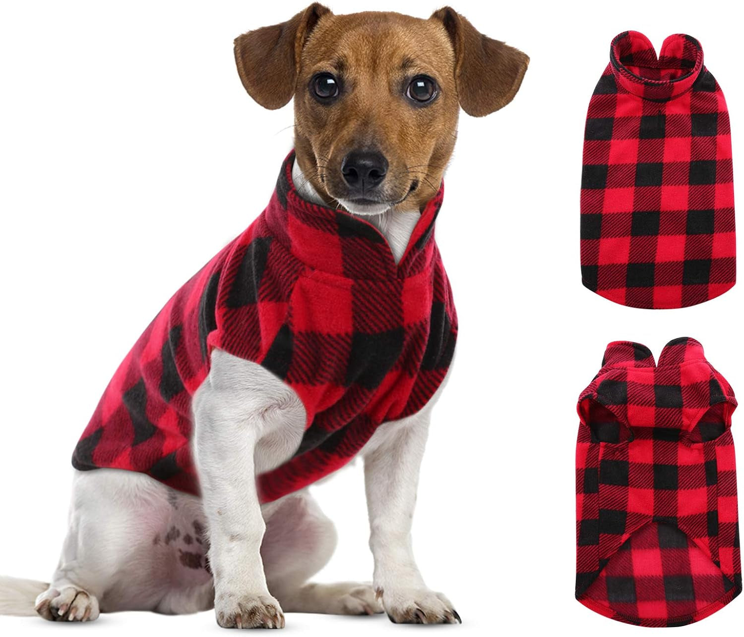 Plaid Fleece Dog Sweater Vest - Soft and Comfortable Winter Coat for Small to Medium Breeds