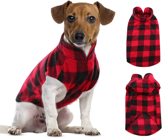 Plaid Fleece Dog Sweater Vest - Soft and Comfortable Winter Coat for Small to Medium Breeds
