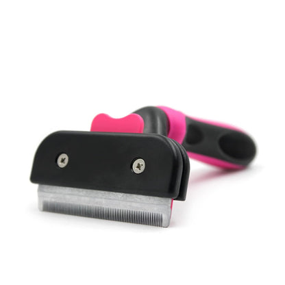 Professional Pet Grooming Brush for Dogs and Cats, Effective Shedding Reduction Tool for Long and Short Hair, Ideal for Small Pets Under 22 lbs (Hot Pink, Small)