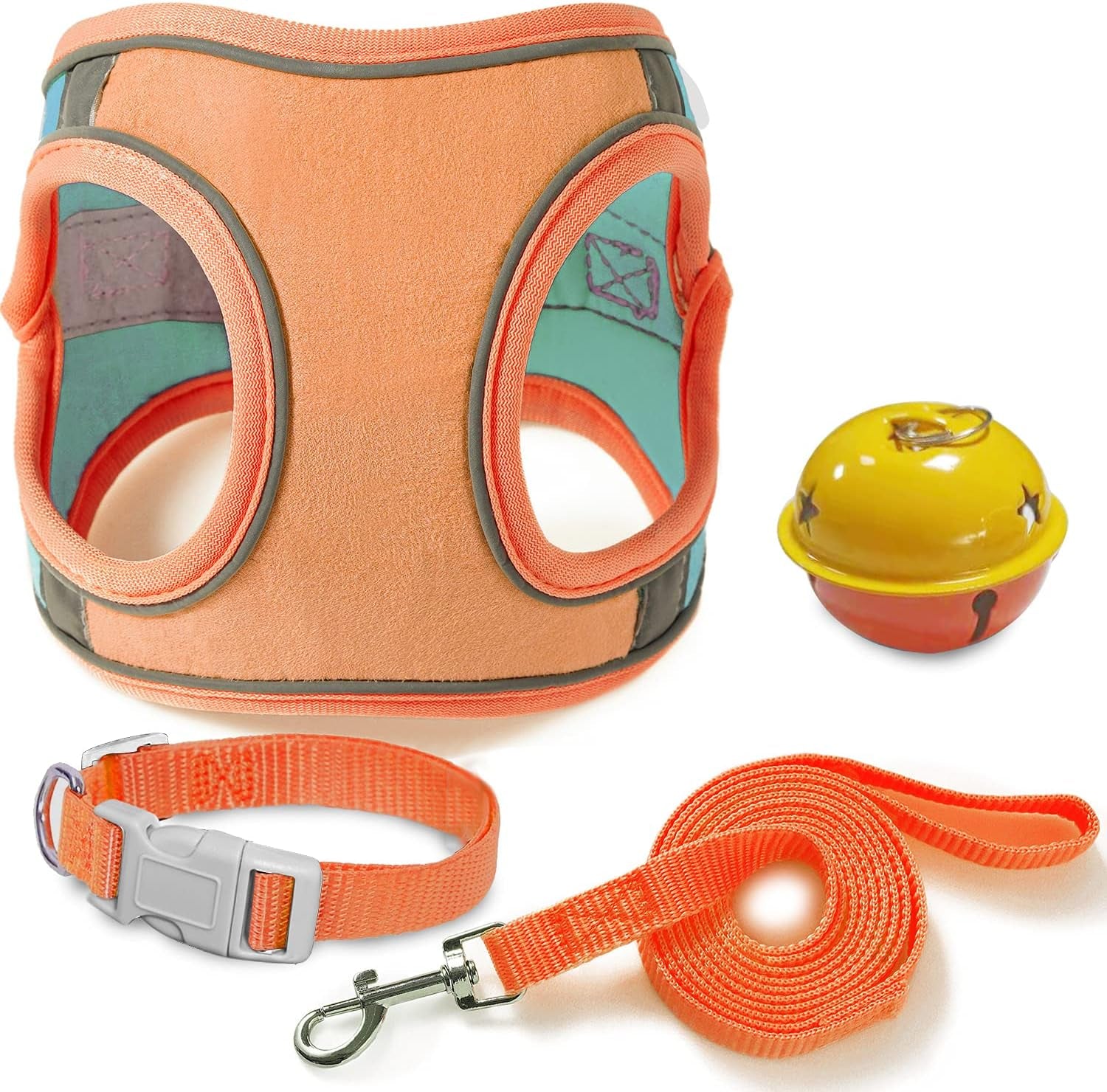 Cat Harness, Leash, and Collar Set - Escape-Proof Vest for Safe Walking with Reflective Strap and Bell, Suitable for Kittens, Puppies, and Rabbits