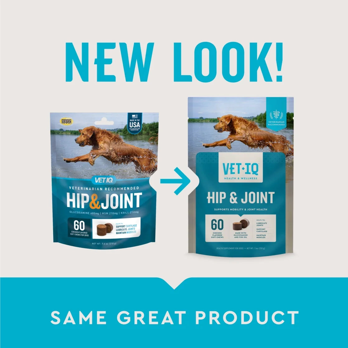 Vetiq Hip & Joint Supplement for Dogs - Chicken Flavored Soft Chews, 7.4 Oz, 60 Count (3 Pack)