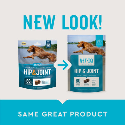Vetiq Hip & Joint Supplement for Dogs - Chicken Flavored Soft Chews, 7.4 Oz, 60 Count (3 Pack)