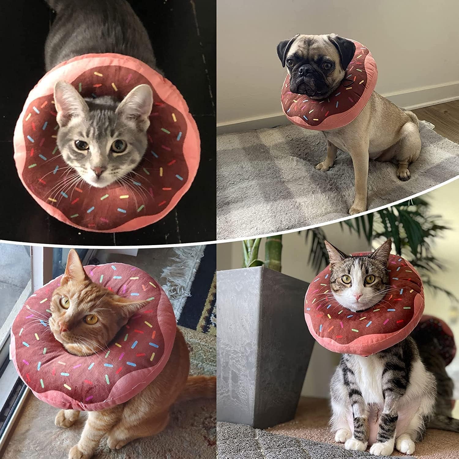 Comfortable Waterproof Cat Recovery E-Collars - Adjustable Elizabethan Cones for Post-Surgery Healing in Cats and Kittens