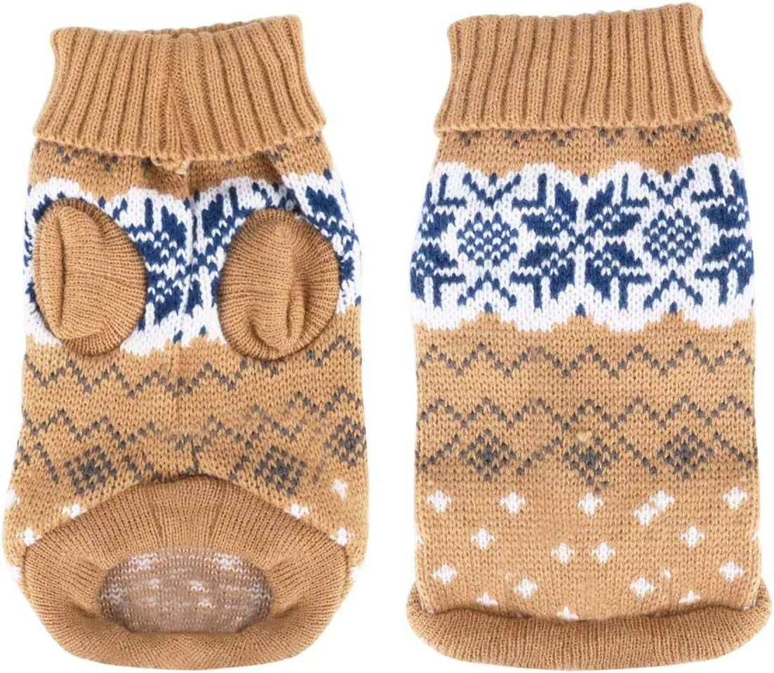 Winter Warm Pet Sweater for Small and Medium Dogs and Cats - Soft Pullover Coat Apparel