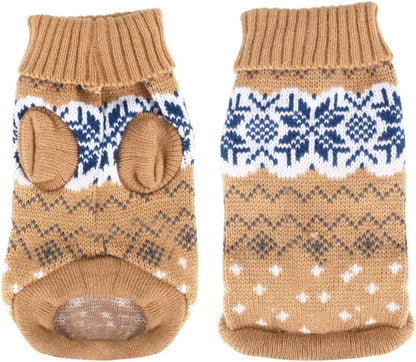 Winter Warm Pet Sweater for Small and Medium Dogs and Cats - Soft Pullover Coat Apparel