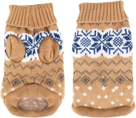 Winter Warm Pet Sweater for Small and Medium Dogs and Cats - Soft Pullover Coat Apparel