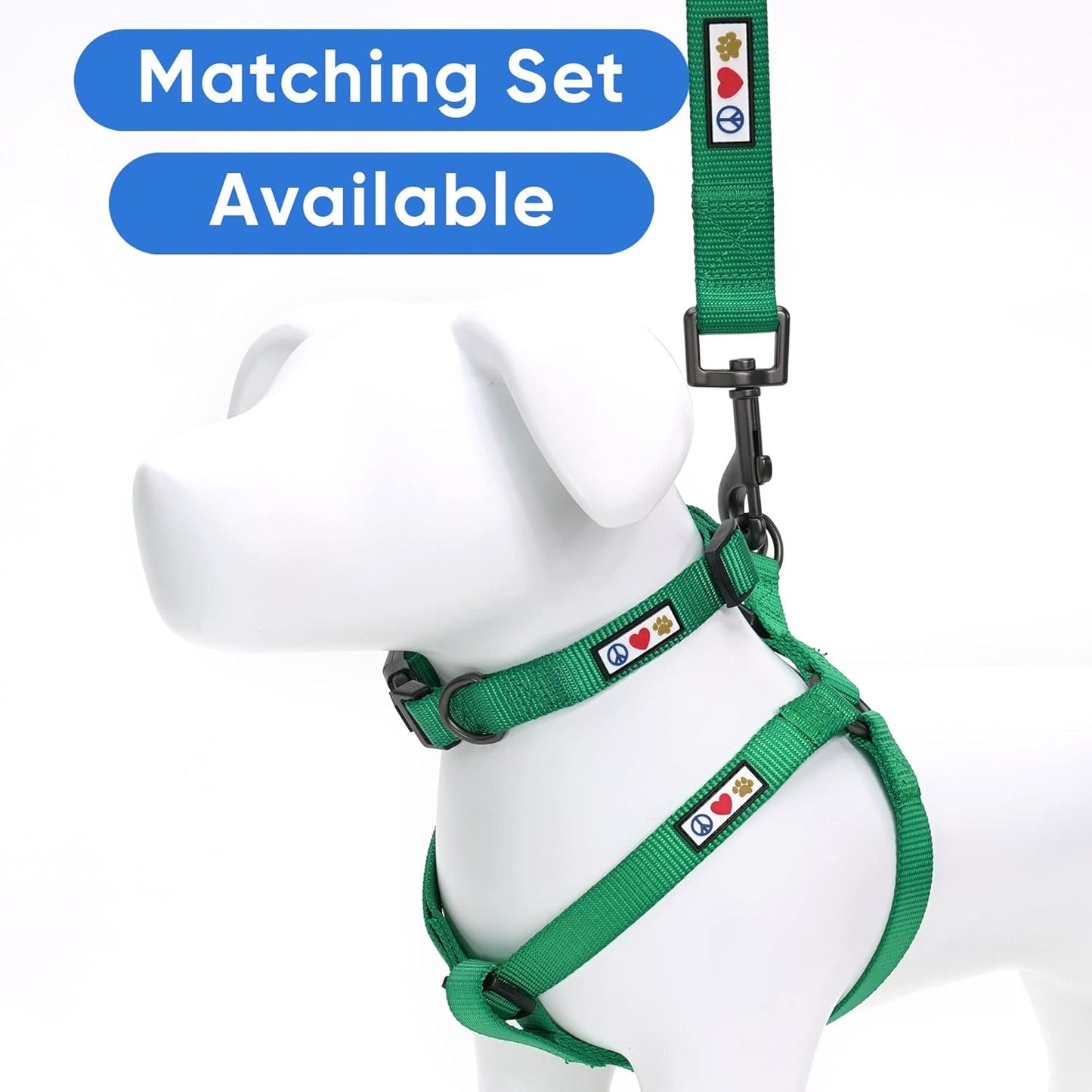 Adjustable Heavy-Duty Waterproof Dog Collar for Large Breeds with Quick-Release Buckle - Lush Green