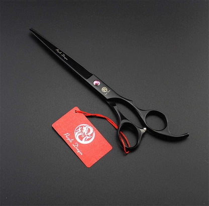 Premium 7-Inch Pet Grooming Scissors Set - 4-Piece Kit with Straight, Curved, and Thinning Blades, Crafted from Japanese Steel, Complete with Case