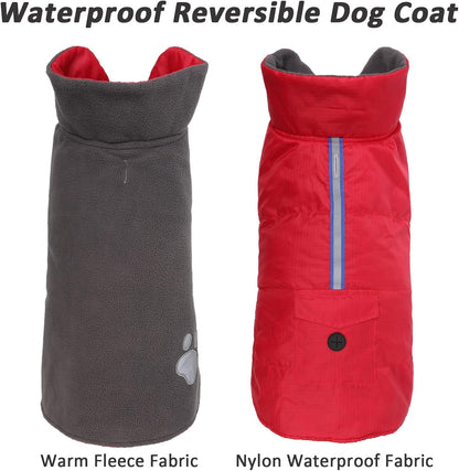 Cozy Red Winter Coat for Medium Dogs - Stylish Jacket & Sweater for Cold Weather Comfort