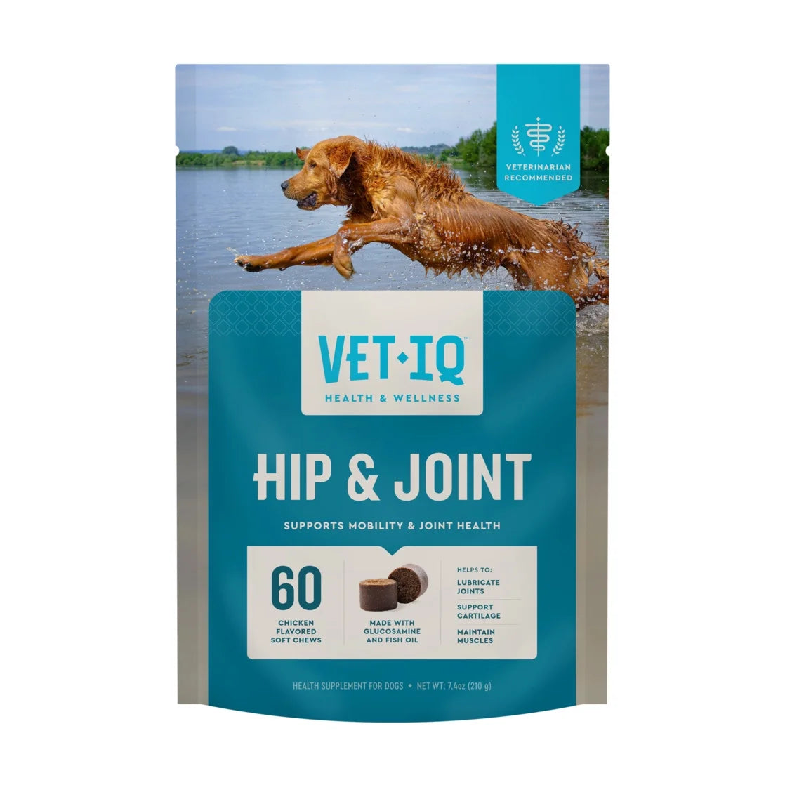 Vetiq Hip & Joint Supplement for Dogs - Chicken Flavored Soft Chews, 7.4 Oz, 60 Count (3 Pack)