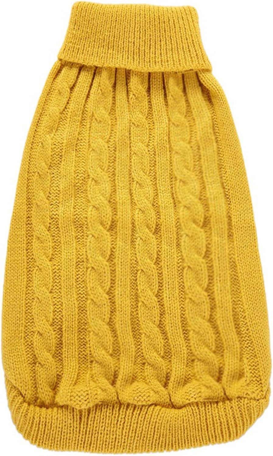 Knitted Winter Sweater for Small Dogs and Cats - Warm Yellow Sweatshirt for Puppies and Kittens