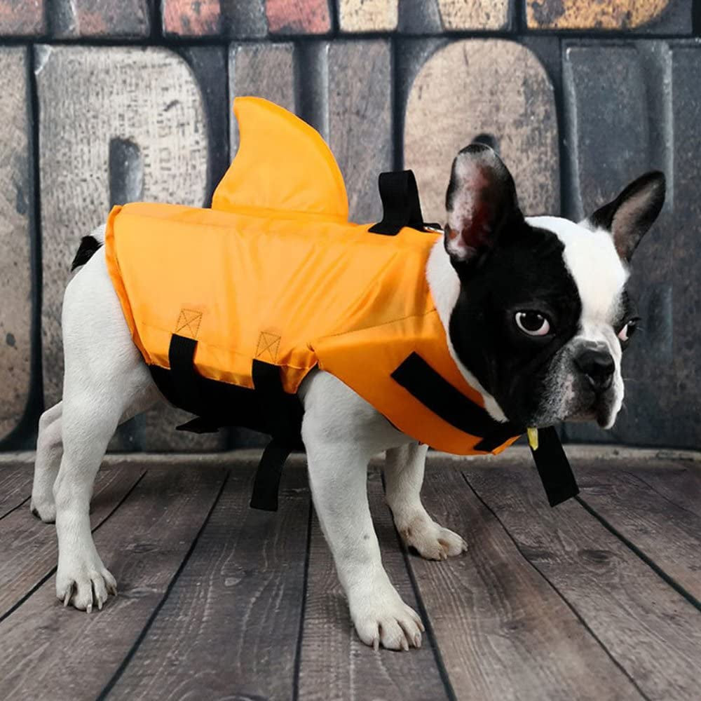 Dog Life Jacket - Adjustable Pet Swimming Vest for Short-Nosed Breeds (Pug, Bulldog, Poodle, Bull Terrier, Samoyed, Alaskan Malamute) - Upgrade Version (XS, Orange)