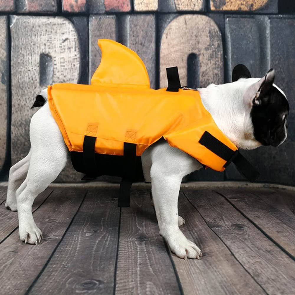 Dog Life Jacket - Adjustable Pet Swimming Vest for Short-Nosed Breeds (Pug, Bulldog, Poodle, Bull Terrier, Samoyed, Alaskan Malamute) - Upgrade Version (XS, Orange)