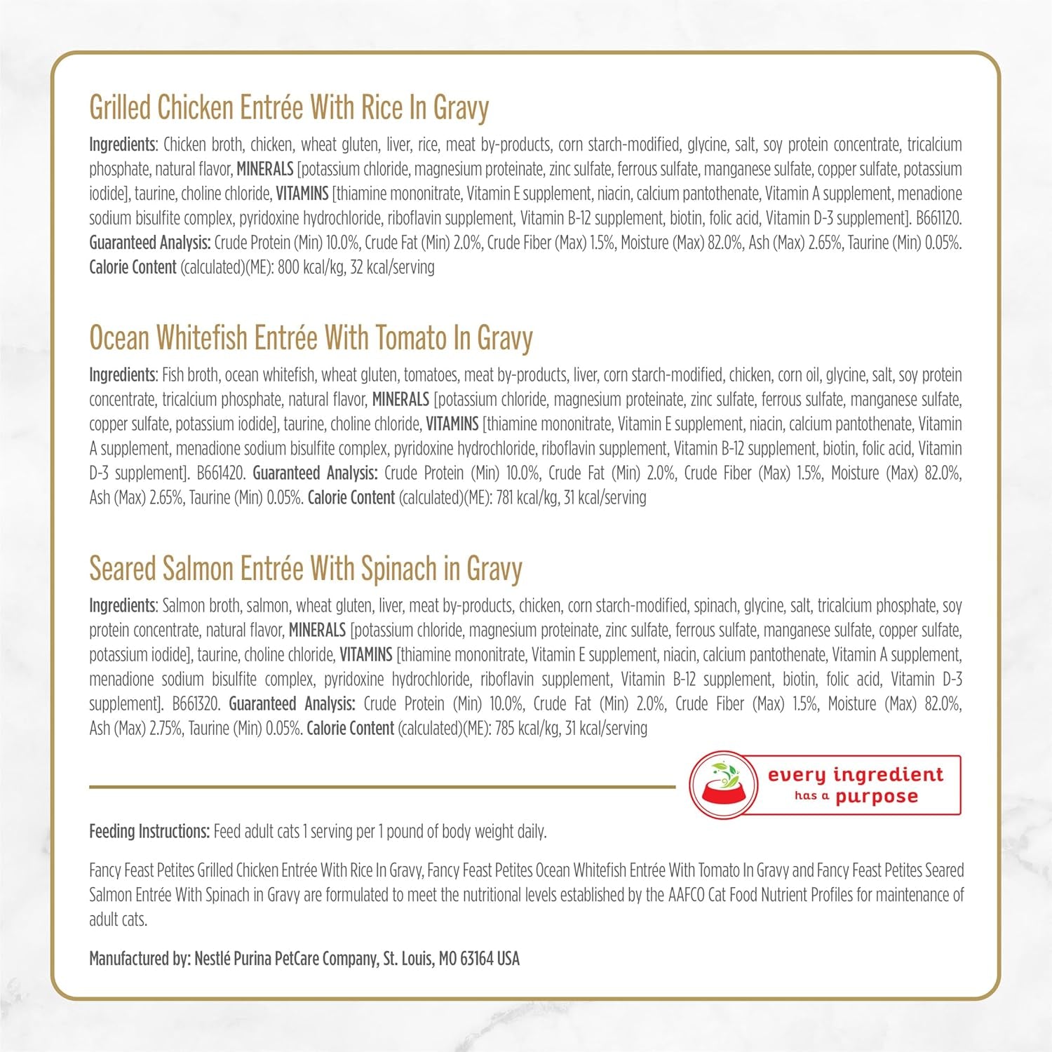 Purina  Gourmet Wet Cat Food Variety Pack, Petites Gravy Collection, Break-Apart Tubs, 48 Servings - (Pack of 24) 2.8 Oz. Tubs