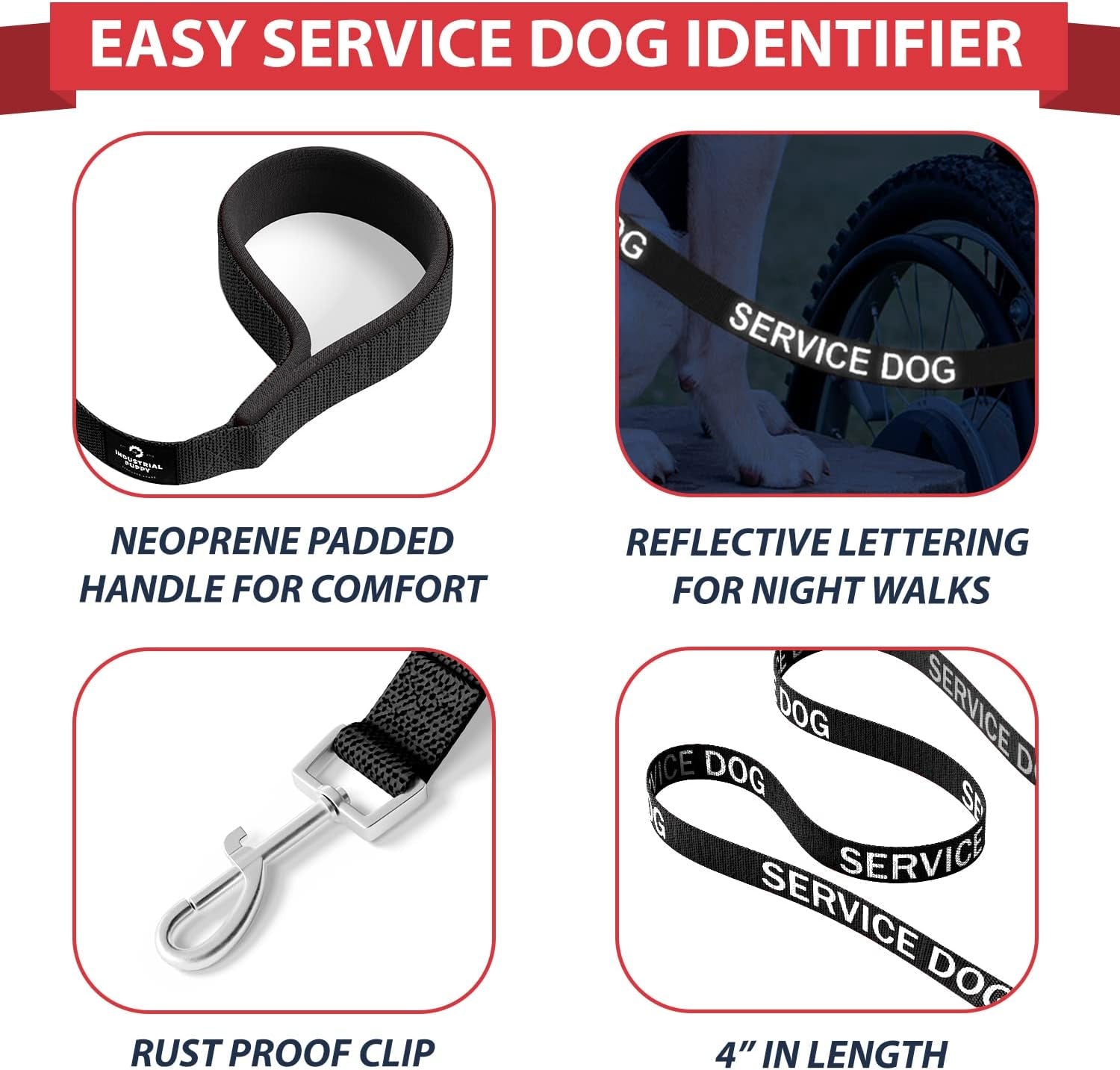 Professional Service Dog Vest and Leash Set with Adjustable Hook and Loop Straps - Available in Sizes XXS to XXL - Features Reflective Patch and Breathable Mesh Design (Black, XXS)
