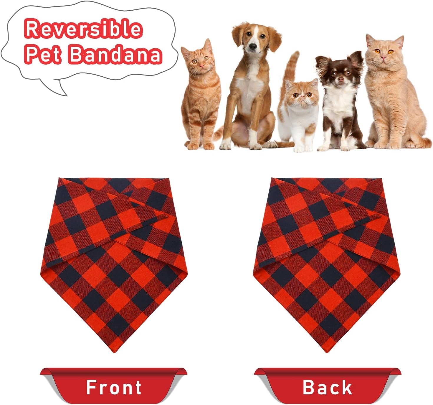 2 Pack Dog Bandana Christmas Classic Plaid Pet Bandana Scarf Triangle Bibs Kerchief Set Pet Costume Accessories Decoration for Small Medium Large Dogs Cats Pets