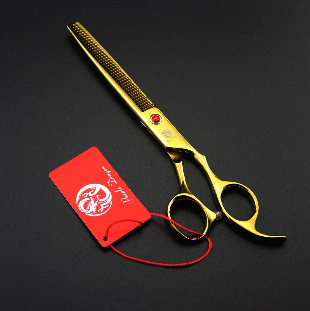 Professional 7-Inch Pet Grooming Scissors Set - 4-Piece Kit with Straight, Curved, and Thinning Blades Made from Premium Japanese Steel, Includes Case