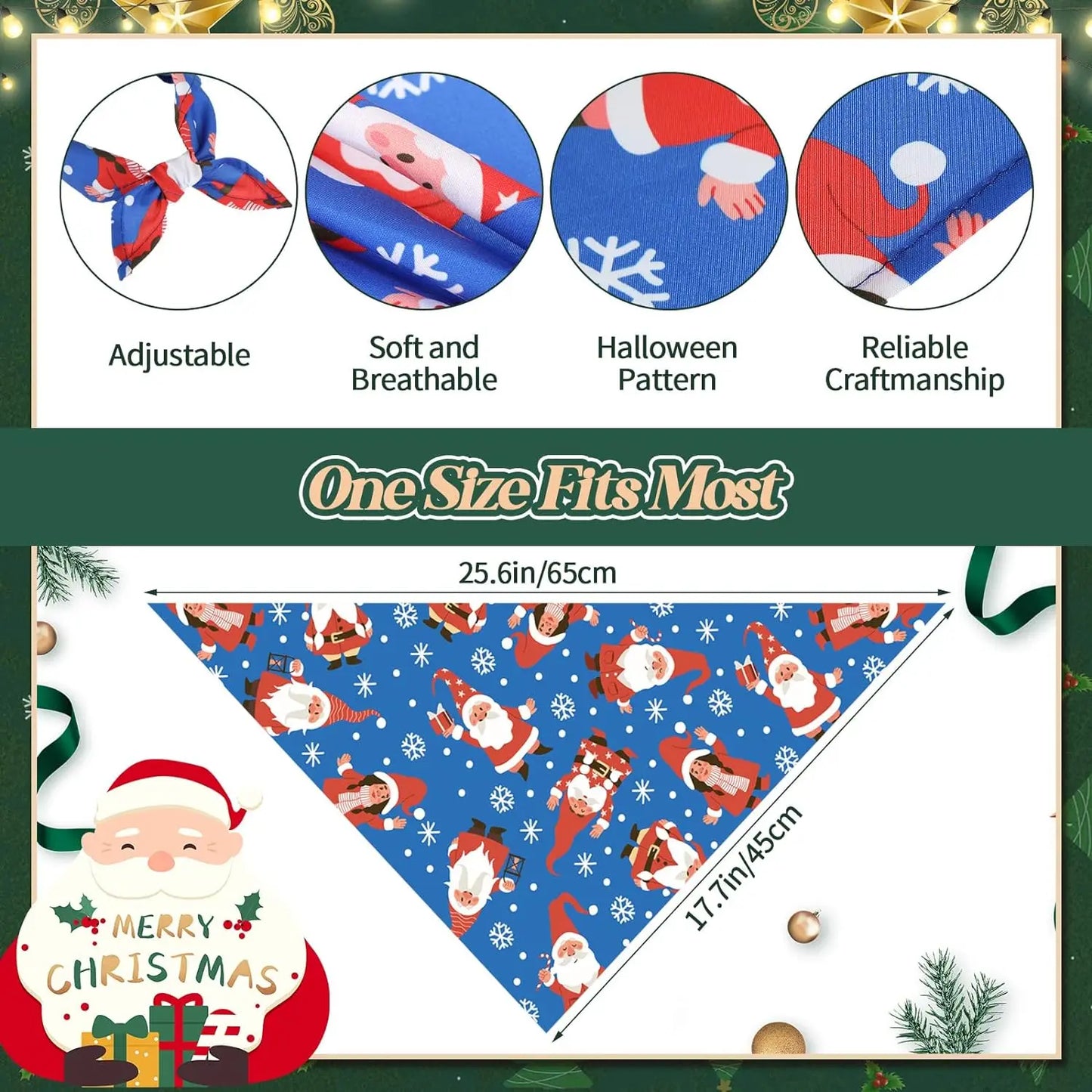 30-Piece Christmas Dog Bandana Set - Holiday Pet Costumes and Accessories for Dogs and Cats