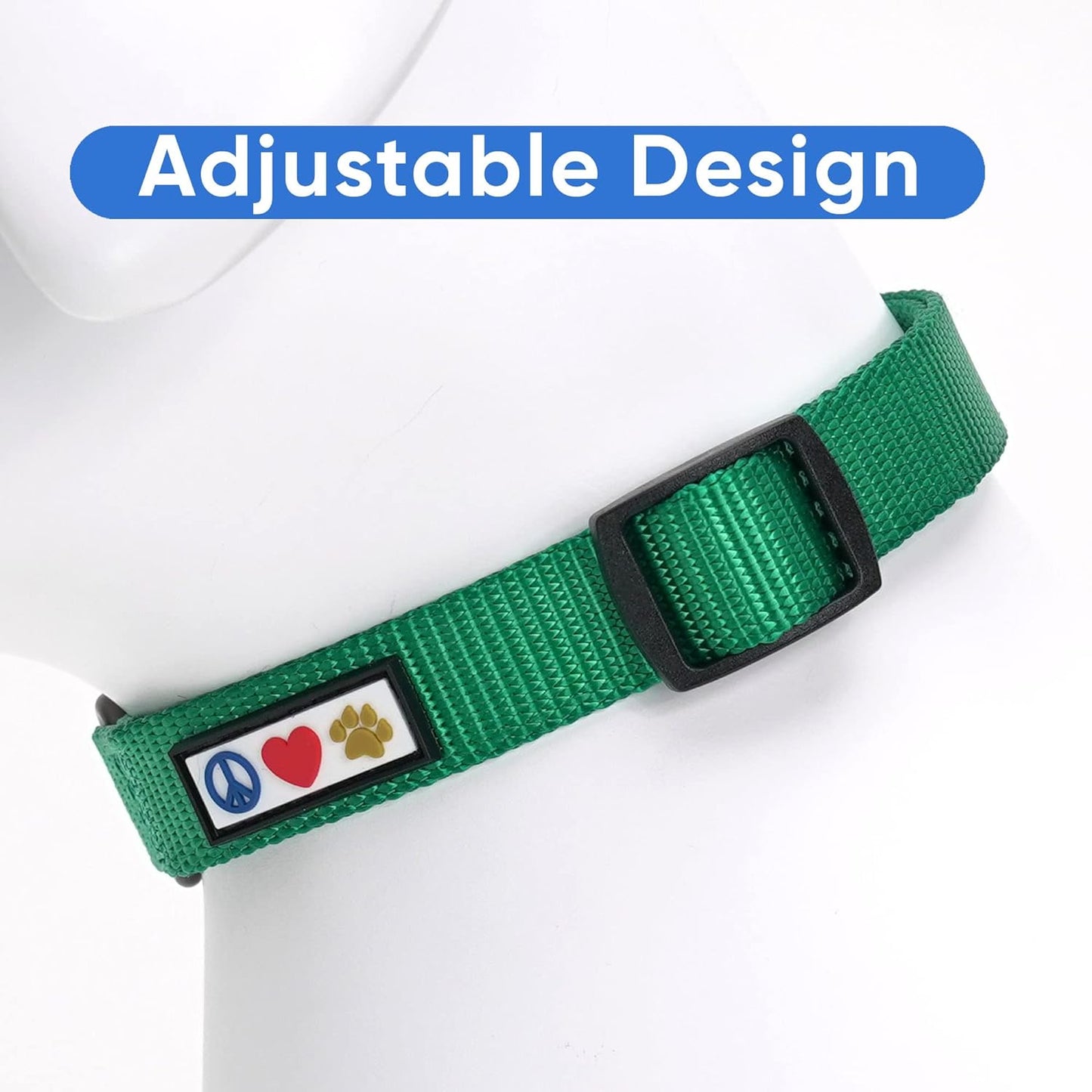 Adjustable Heavy-Duty Waterproof Dog Collar for Large Breeds with Quick-Release Buckle - Lush Green