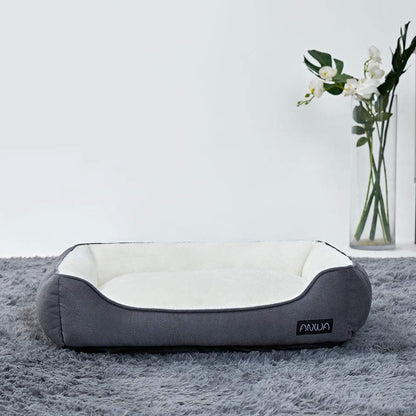 Medium Dog Bed for Large Breeds, Washable Deep Grey Pet Bed, 24 Inch