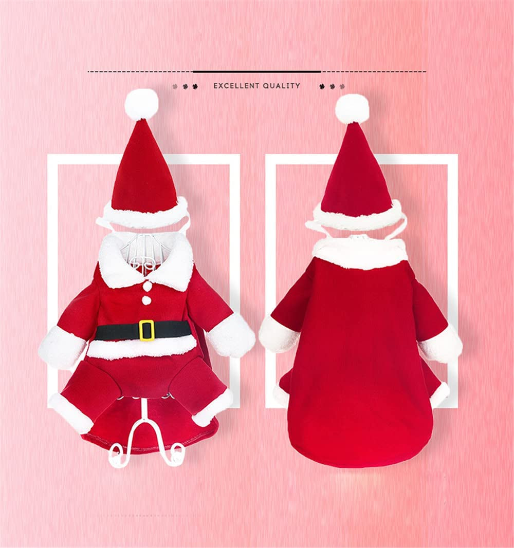 Festive Holiday Costumes for Dogs and Cats - Cosplay Outfit with Cap in Red, X-Large