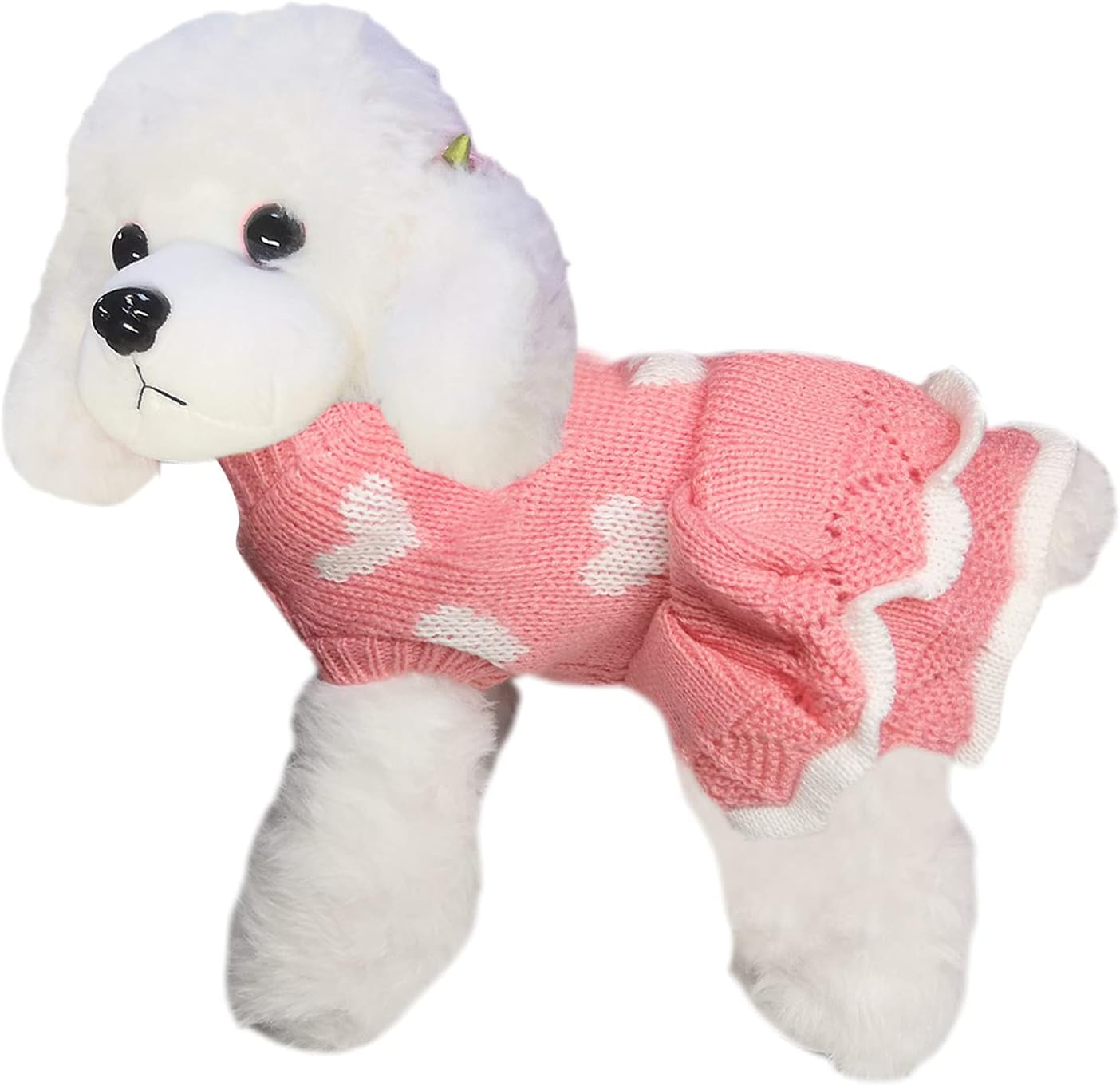 Premium Dog Sweater and Puppy Dress: Cozy Winter Apparel for Small Dogs and Cats - Heart Design Sweatshirt in Pink (XX-Small)