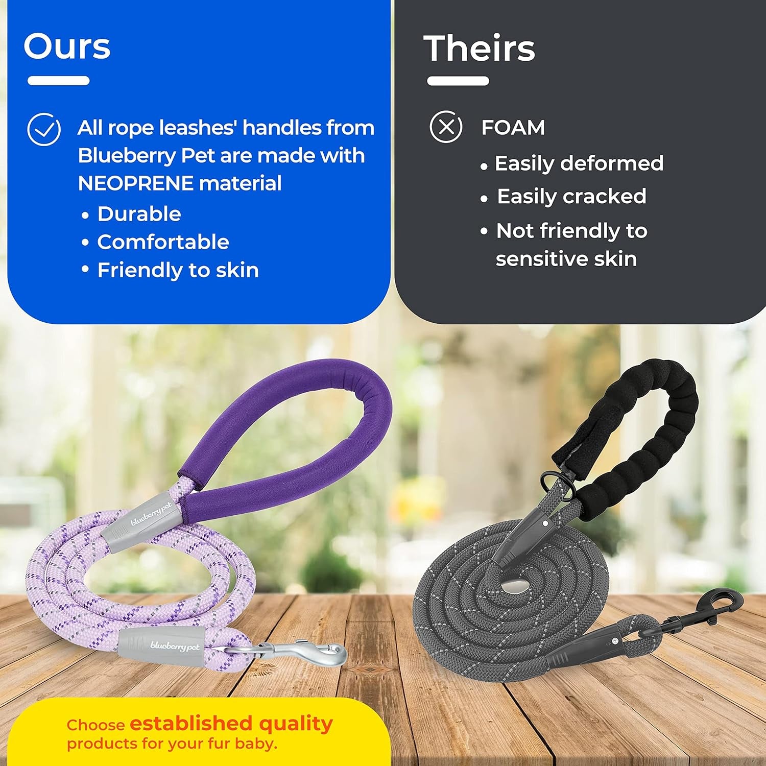 Durable Diagonal Striped Dog Training Leash Set with Comfortable Neoprene Handle, Pink, 6 Ft