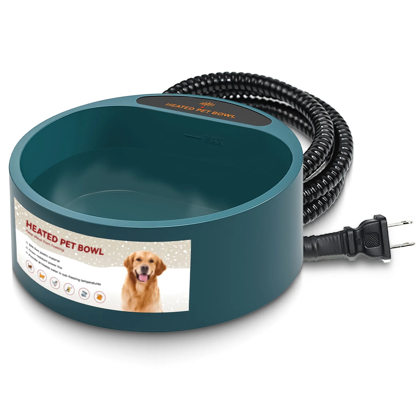 Heated Water Bowl for Dog Cat 74.4OZ Heating Water Dish