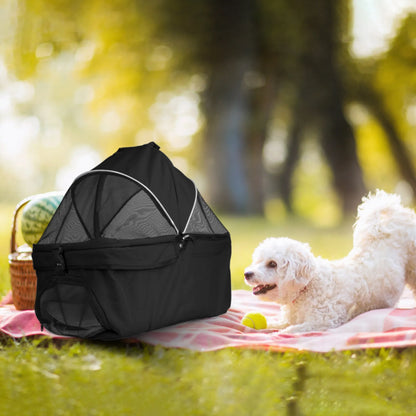 4 Wheels Pet Stroller Foldable Carrier Strolling Cart Travel