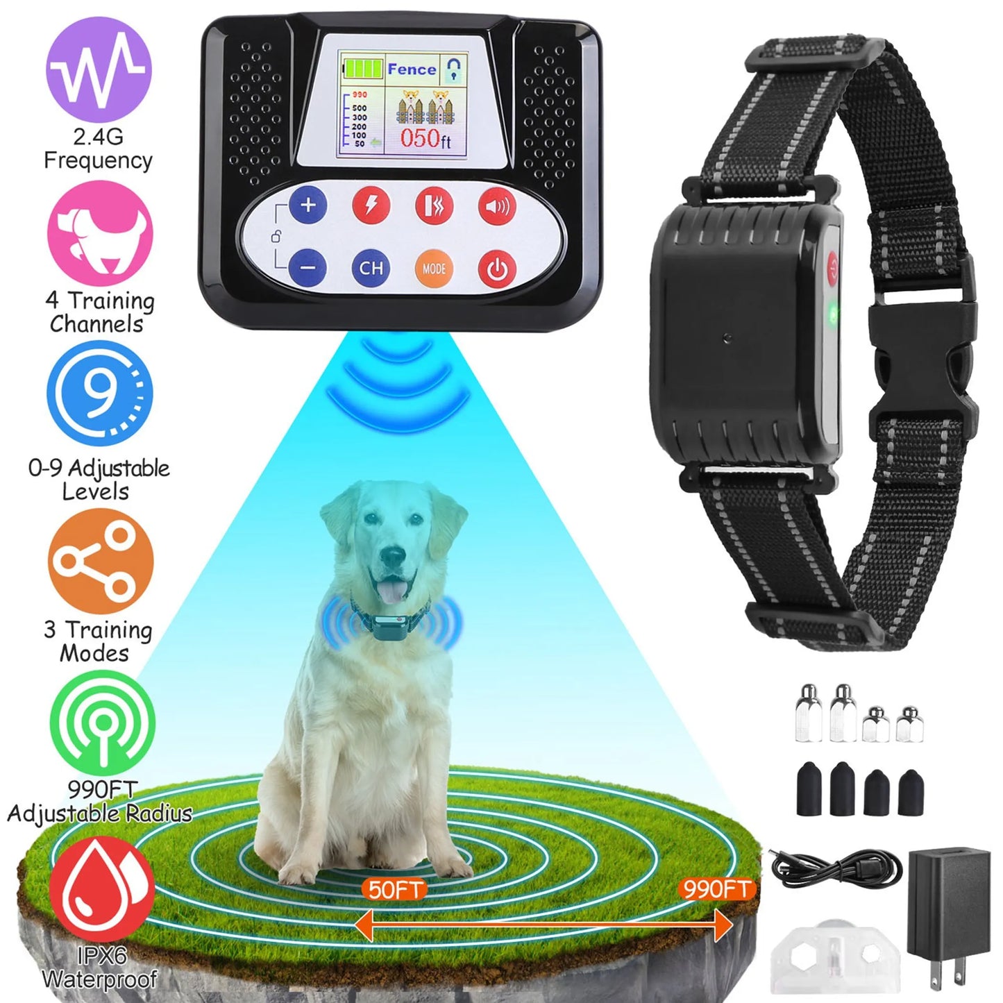990FT Range Dog Wireless Fence