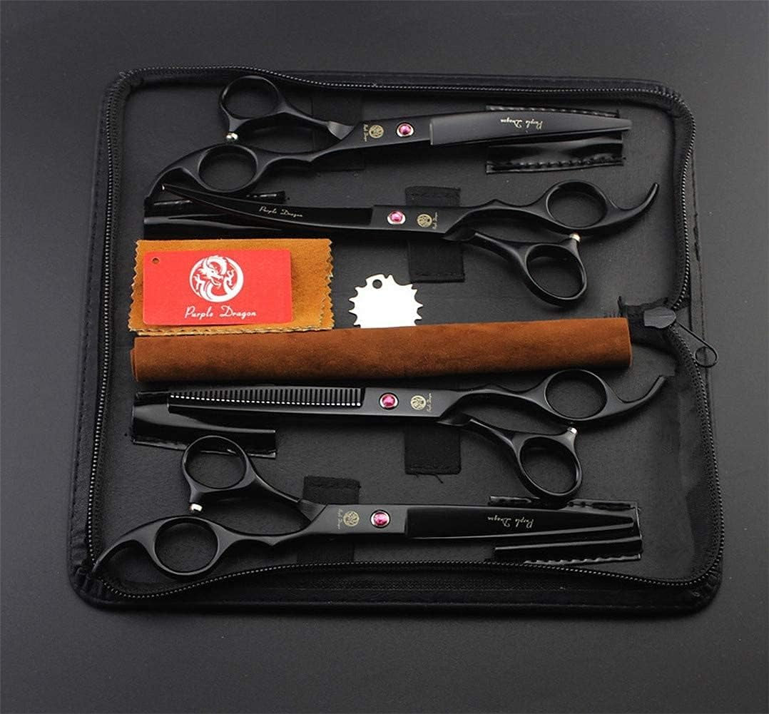 Premium 7-Inch Pet Grooming Scissors Set - 4-Piece Kit with Straight, Curved, and Thinning Blades, Crafted from Japanese Steel, Complete with Case