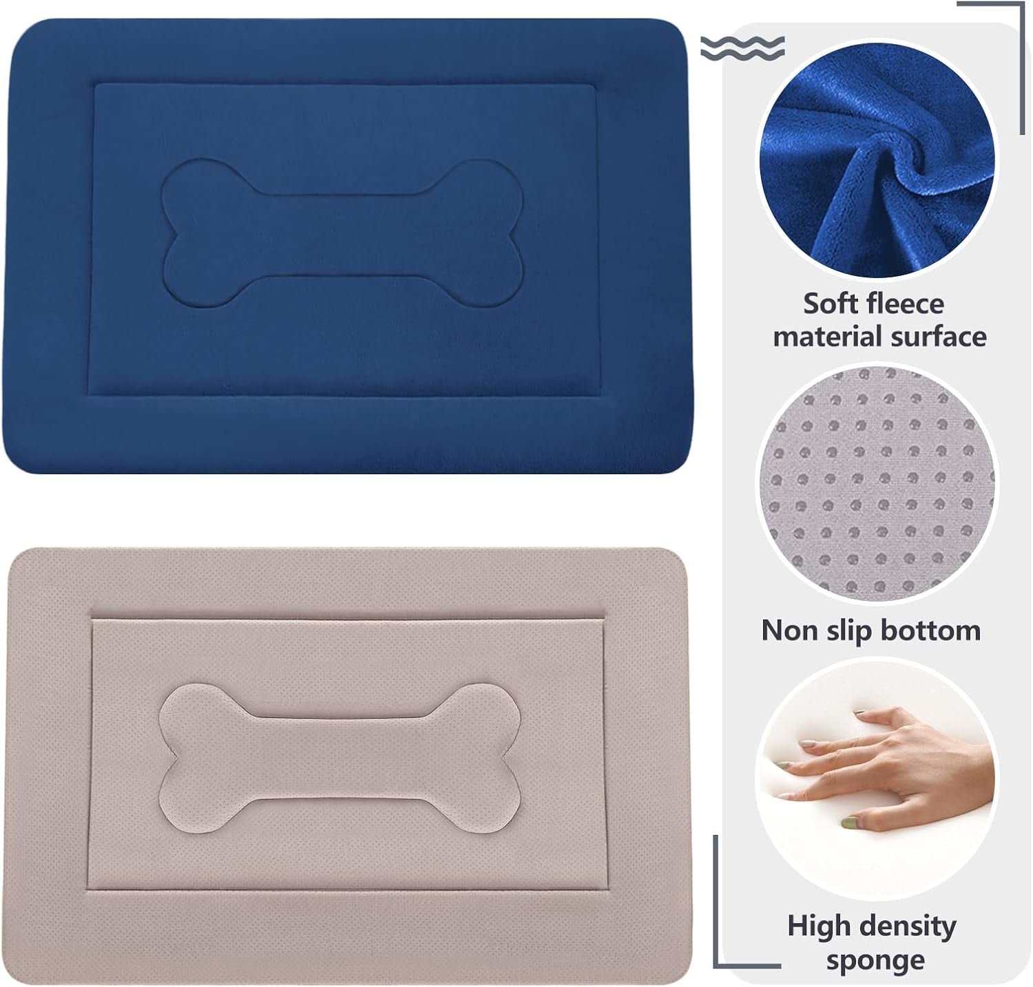 Large Non-Slip Washable Dog Bed Crate Mat - 42 Inch Soft Mattress Kennel Pad
