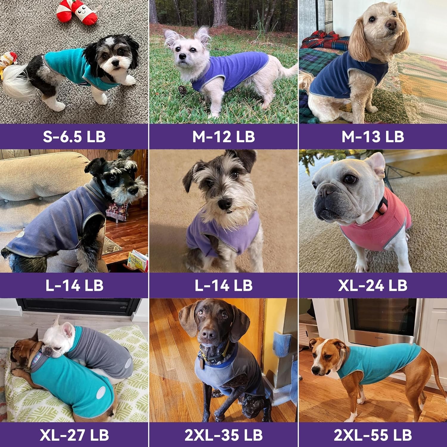 2-Pack Reflective Stripe Dog Fleece Sweatshirts - Stretchy Pullover Jackets for Small Dogs in Red & Grey, Size Medium