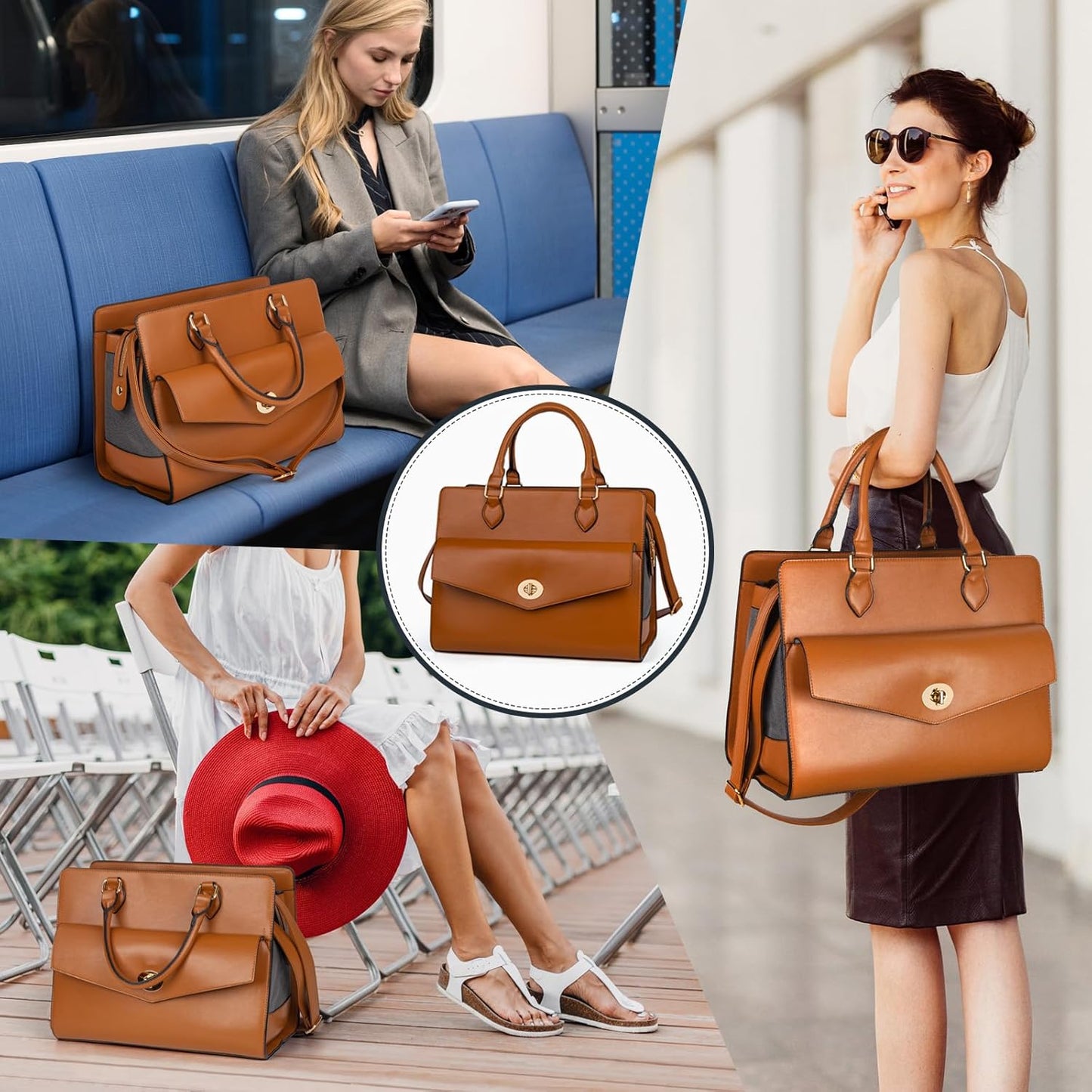 Premium Leather Pet Carrier Purse for Small Dogs and Cats - Airline Approved Soft-Sided Bag