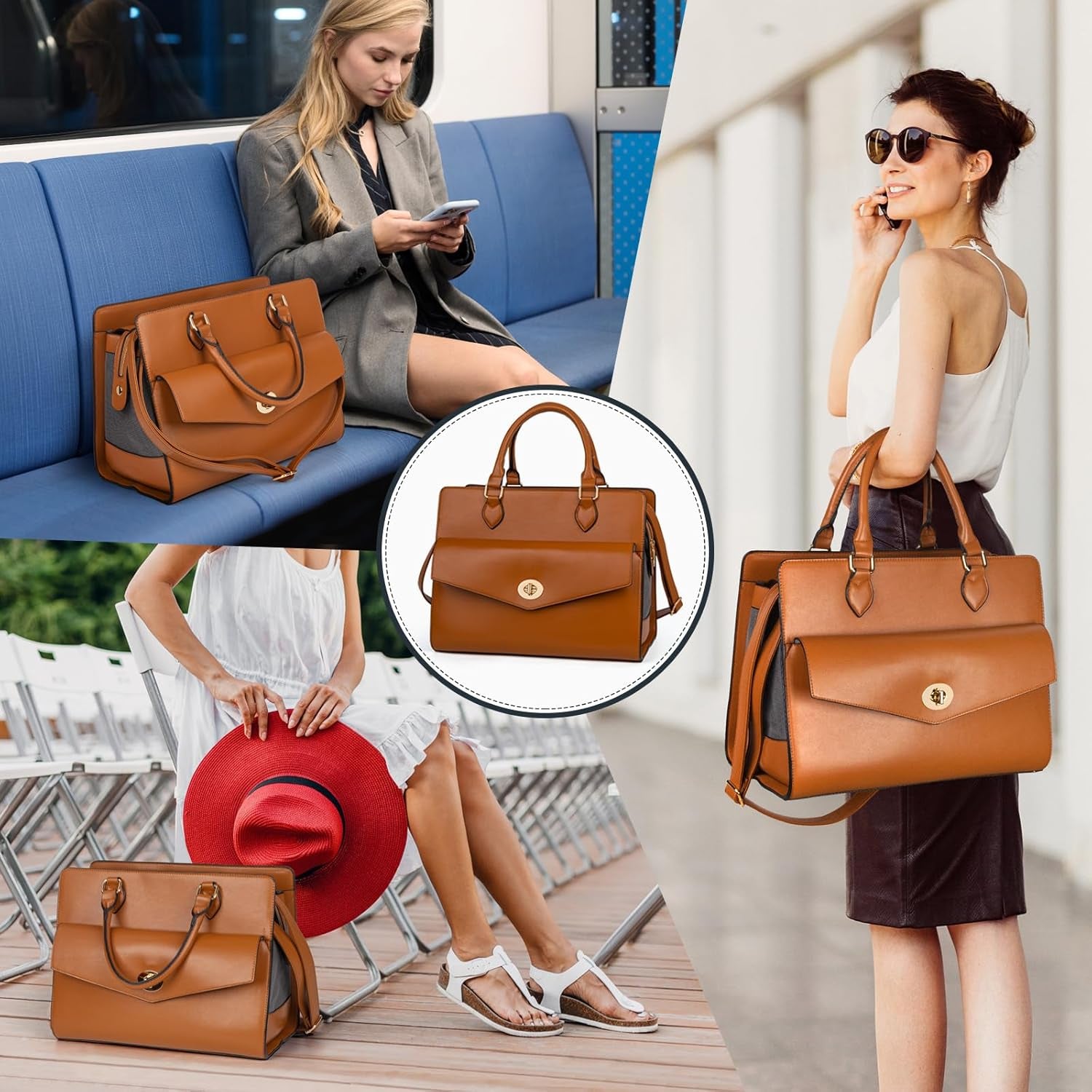 Premium Leather Pet Carrier Purse for Small Dogs and Cats - Airline Approved Soft-Sided Bag