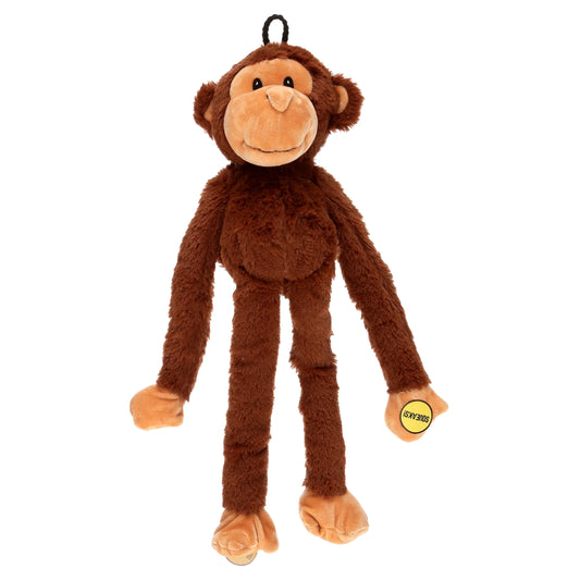 Swingin' Safari Plush Monkey Dog Toy with Squeakers - 19 Inches