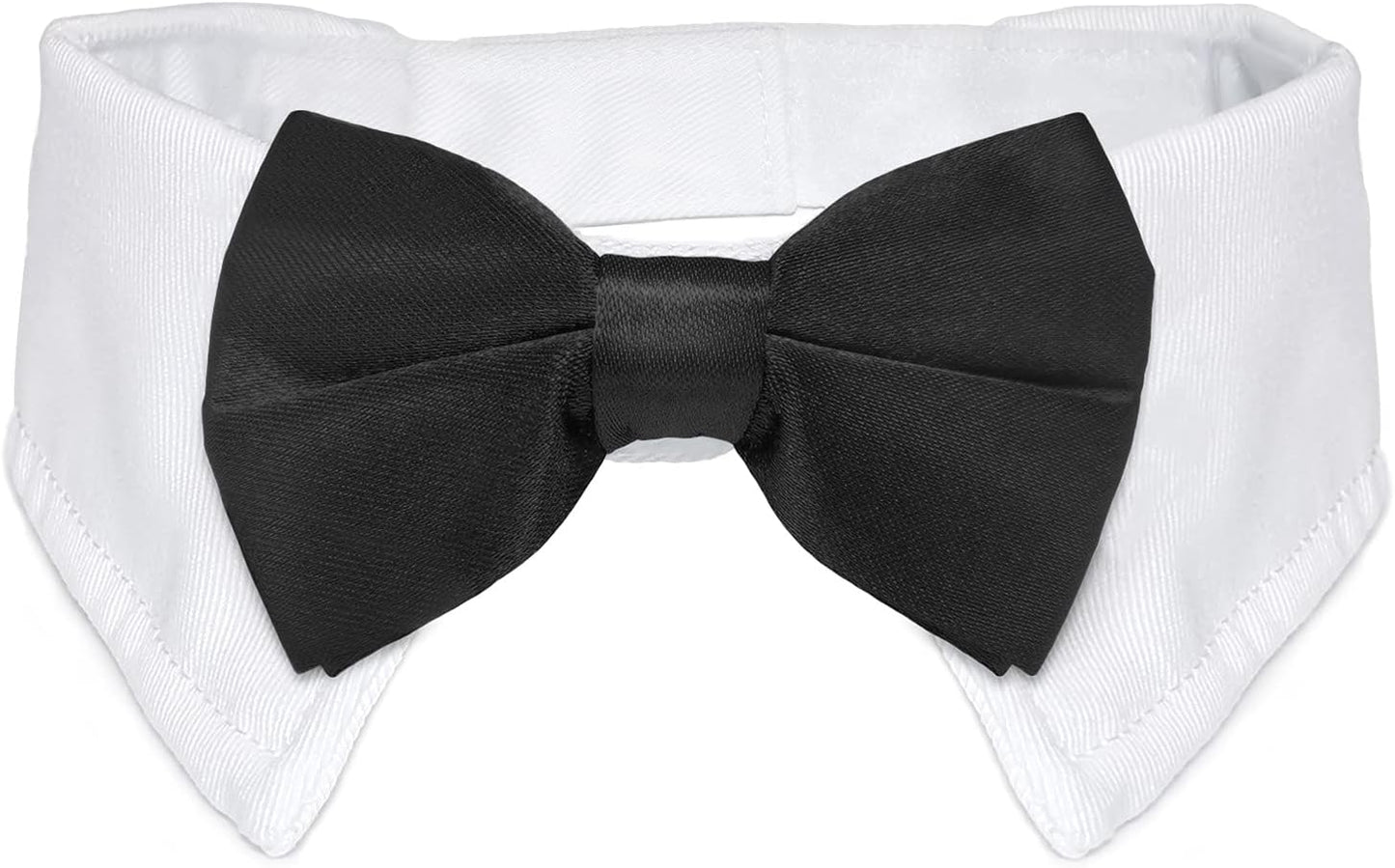 Stylish Adjustable Black Dog Bow Tie and Tuxedo Collar Set - Perfect Formal Wear for Medium to Large Dogs at Weddings and Special Occasions