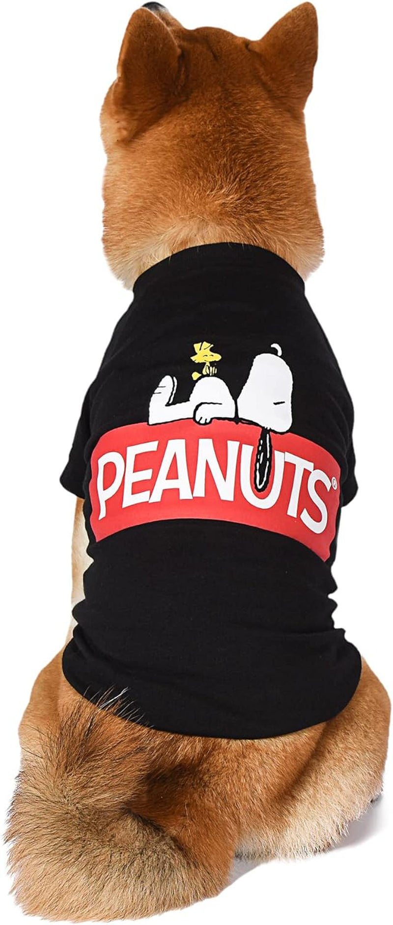 X-Small Black Lightweight Semi-Stretch Dog T-Shirt for Very Small Dogs by Peanuts (FF13344)