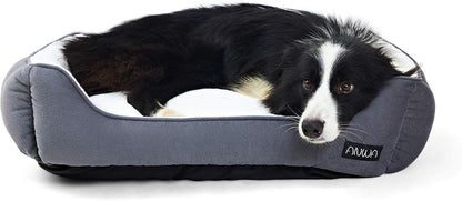 Medium Dog Bed for Large Breeds, Washable Deep Grey Pet Bed, 24 Inch