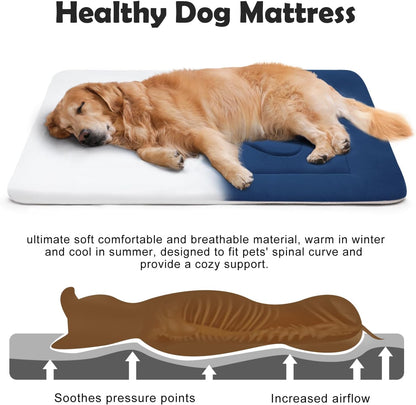 Large Non-Slip Washable Dog Bed Crate Mat - 42 Inch Soft Mattress Kennel Pad