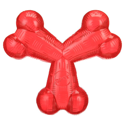 Play Strong Trident Bone Rubber Dog Toy - Y Shape, Durable Chew for Aggressive Chewers with Hollow Center for Treats, 6 Inch